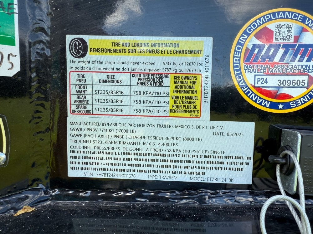 24' Tilt Equipment Trailer (2) 8k Torsion Axles - Equipment Tilt/Equipment Trailers - Stryker Dealership Group