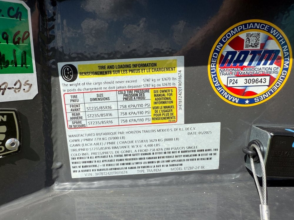 24' Tilt Equipment Trailer (2) 8k Torsion Axles - Equipment Tilt/Equipment Trailers - Stryker Dealership Group