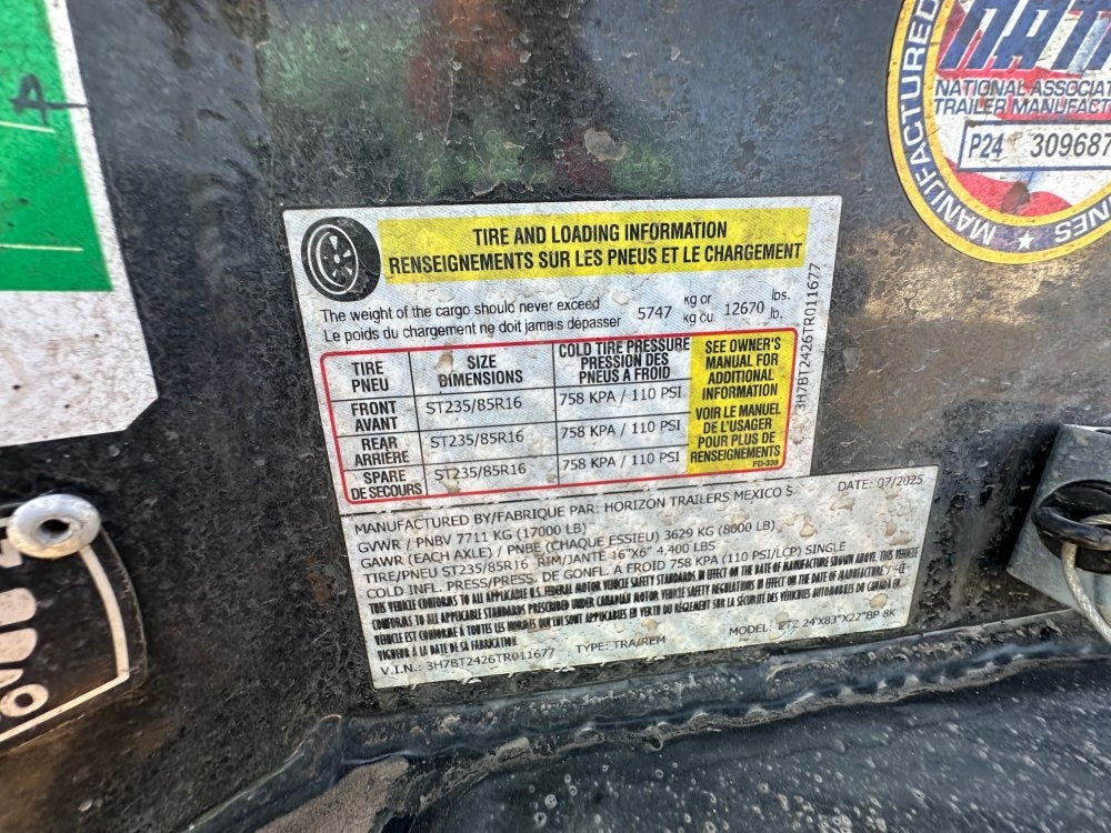 24' Tilt Equipment Trailer (2) 8k Torsion Axles - Equipment Tilt/Equipment Trailers - Stryker Dealership Group