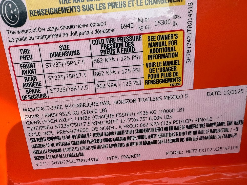 24' Tilt Equipment Trailer Bumper Pull 102" Wide (2) 10K Axles - Equipment Tilt - Stryker Dealership Group