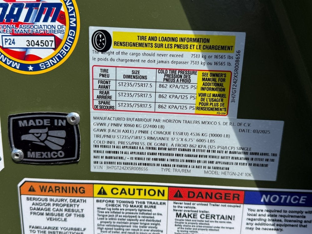 24' Tilt Equipment Trailer Gooseneck 102" Wide (2) 10K Axles - Equipment Tilt - Stryker Dealership Group