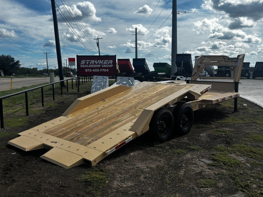 24' Tilt Equipment Trailer Gooseneck 102" Wide (2) 10K Axles - Equipment Tilt/Drive Over Fenders - Stryker Dealership Group