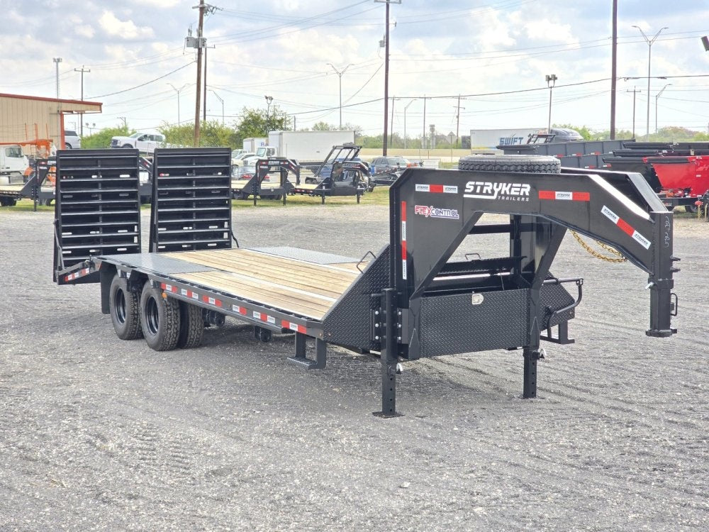 25' Stryker Gooseneck (2) 10K Axles Mega Ramps Dual Wheels - Dual Wheel Deckover/DO 10K MR DW - Stryker Dealership Group
