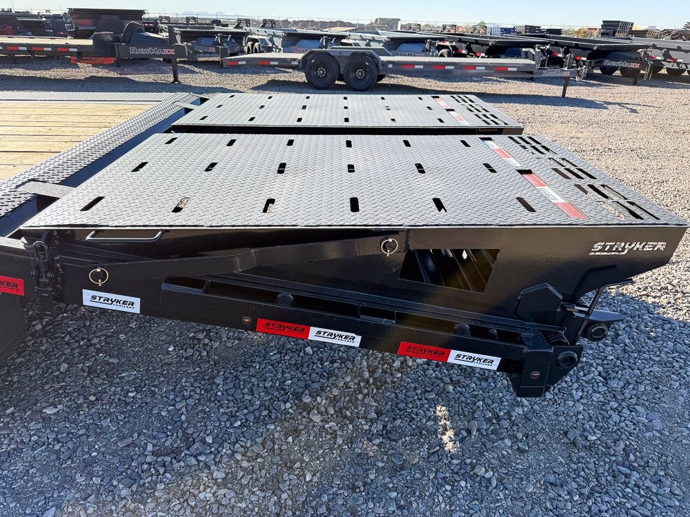 25' Stryker Gooseneck (2) 7K Axles Mega Ramps 14 ply Tires - Super Single Deckover/DO 7K MR - Stryker Dealership Group