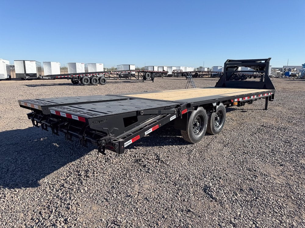 25' Stryker Gooseneck (2) 7K Axles Mega Ramps 14 ply Tires - Super Single Deckover/DO 7K MR - Stryker Dealership Group