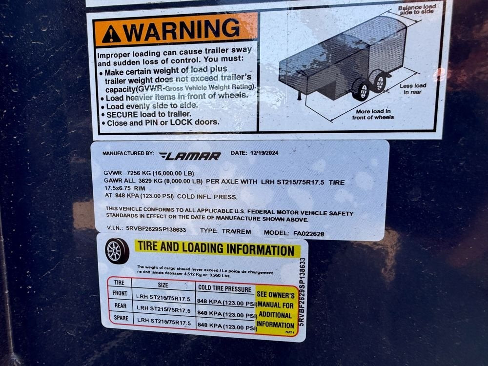 26' FA Gooseneck Deckover Tilt - 8k Axles - 16 Ply Tires with Spare - Deckover Tilt - Stryker Dealership Group