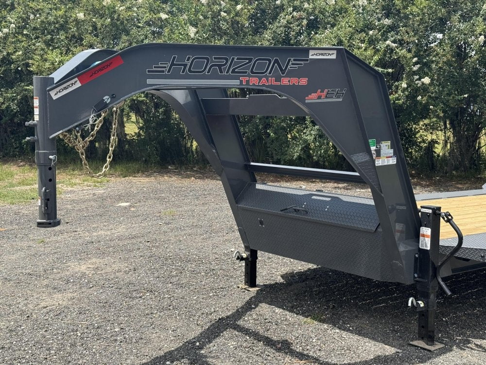 26' HEH Gooseneck Equipment Trailer (2) 10K Axles, Drive Over Fenders, 3' Dove W/ Mountain Ramps - Drive Over Fenders/Equipment Trailers - Stryker Dealership Group