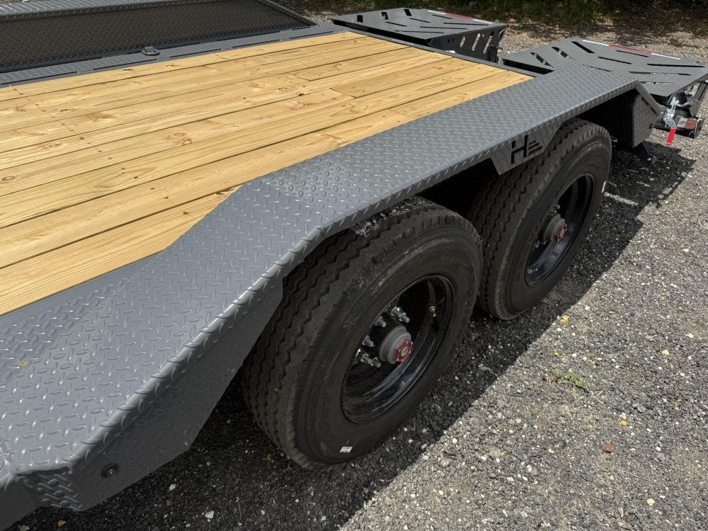 26' HEH Gooseneck Equipment Trailer (2) 10K Axles, Drive Over Fenders, 3' Dove W/ Mountain Ramps - Drive Over Fenders/Equipment Trailers - Stryker Dealership Group