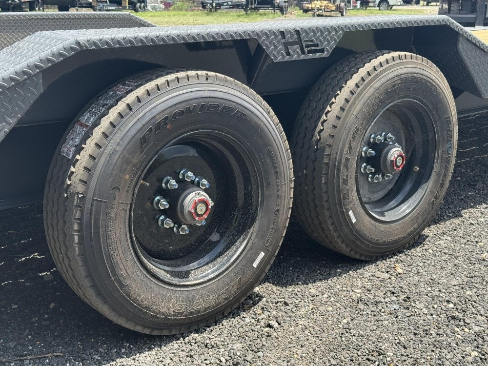 26' HEH Gooseneck Equipment Trailer (2) 10K Axles, Drive Over Fenders, 3' Dove W/ Mountain Ramps - Drive Over Fenders/Equipment Trailers - Stryker Dealership Group