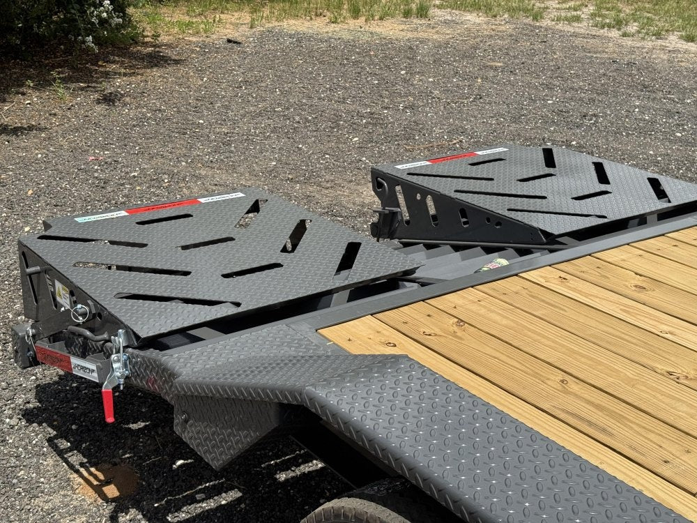 26' HEH Gooseneck Equipment Trailer (2) 10K Axles, Drive Over Fenders, 3' Dove W/ Mountain Ramps - Drive Over Fenders/Equipment Trailers - Stryker Dealership Group