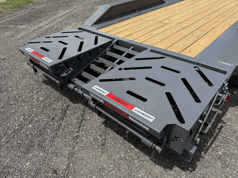 26' HEH Gooseneck Equipment Trailer (2) 10K Axles, Drive Over Fenders, 3' Dove W/ Mountain Ramps - Drive Over Fenders/Equipment Trailers - Stryker Dealership Group