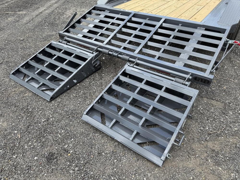 26' HEH Gooseneck Equipment Trailer (2) 10K Axles, Drive Over Fenders, 3' Dove W/ Mountain Ramps - Drive Over Fenders/Equipment Trailers - Stryker Dealership Group