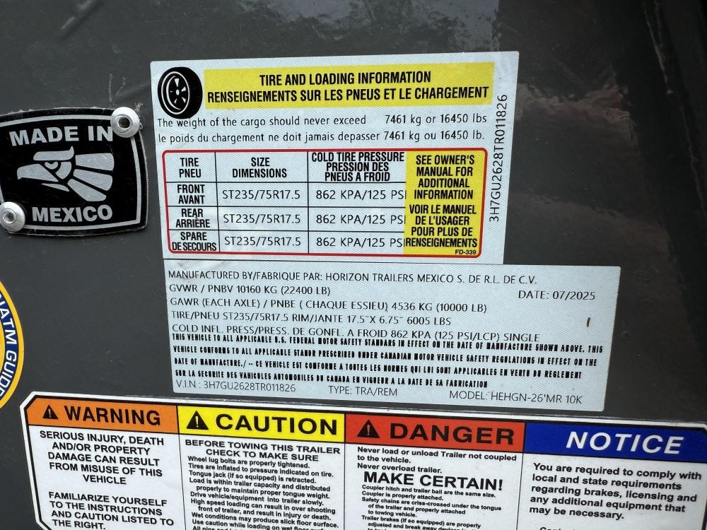 26' HEH Gooseneck Equipment Trailer (2) 10K Axles, Drive Over Fenders, 3' Dove W/ Mountain Ramps - Drive Over Fenders/Equipment Trailers - Stryker Dealership Group