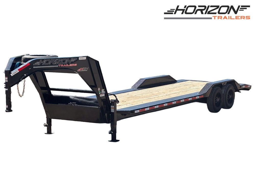 26' HEH Gooseneck Equipment Trailer (2) 10K Axles, Drive Over Fenders, 3' Dove W/ Mountain Ramps - Drive Over Fenders/Equipment Trailers - Stryker Dealership Group