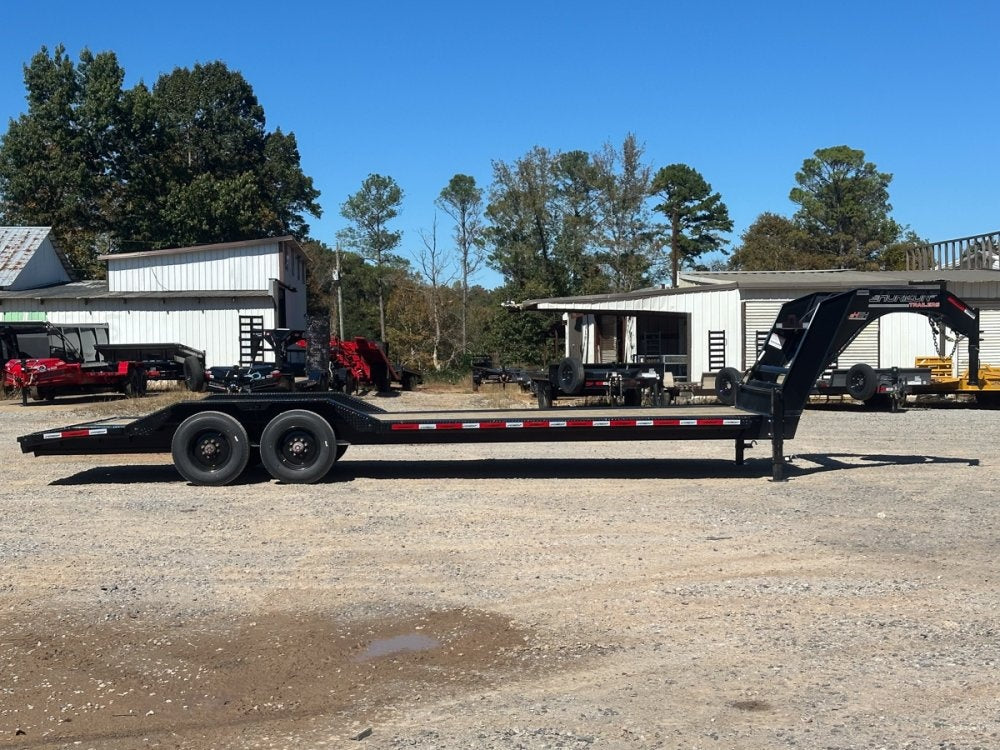 26' HEH Gooseneck Equipment Trailer (2) 10K Axles, Drive Over Fenders, 3' Dove W/ Mountain Ramps - Drive Over Fenders/Equipment Trailers - Stryker Dealership Group