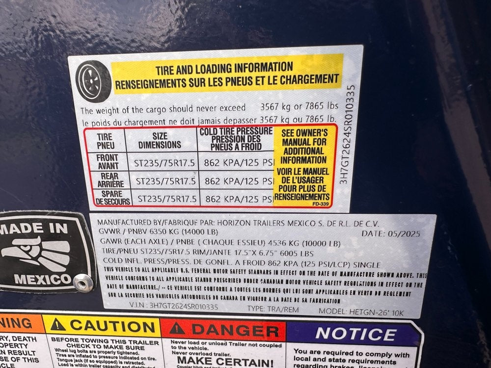 26' Navy Blue HET Tilt Equipment Trailer Gooseneck 102" Wide (2) 10K Axles - Hydraulic Jacks - Equipment Tilt - Stryker Dealership Group