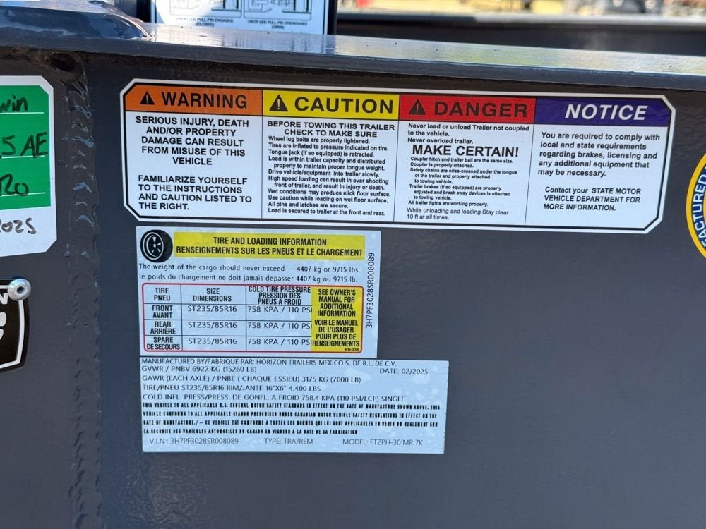 30' FTZ Pintle Hitch (2) 7k Axles Mega Ramps Ratchet Slide Track 8089 - Stryker Dealership Group