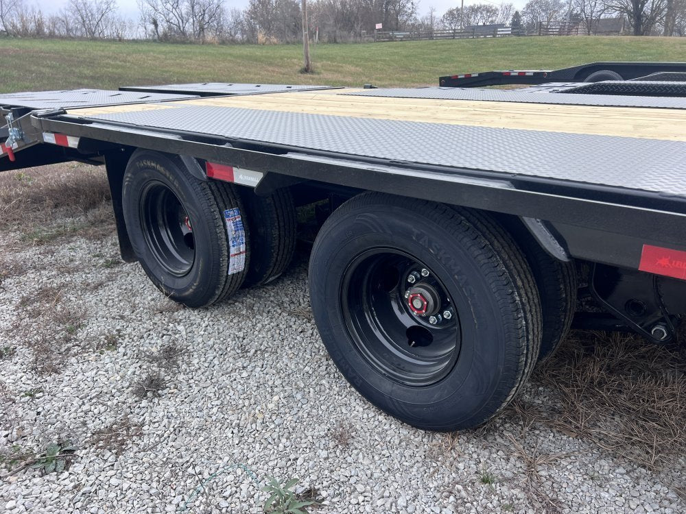 30' Iron Bull FLG Gooseneck Deckover Trailer Mega Ramps - (2) 10,000 lb Axles 914366 - Stryker Dealership Group