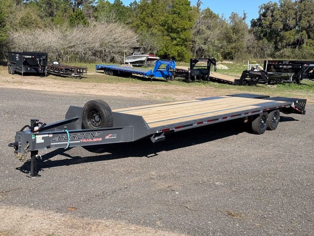 30' FTZ Pintle Hitch (2) 7k Axles Mega Ramps Ratchet Slide Track - Equipment Trailers - Stryker Dealership Group