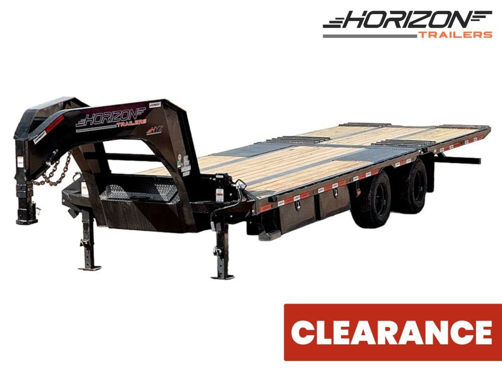 30' HYZ Gooseneck Flat deck Hydraulic Dovetail - Hydraulic Dovetail - Dual Wheel Deckover - Stryker Dealership Group