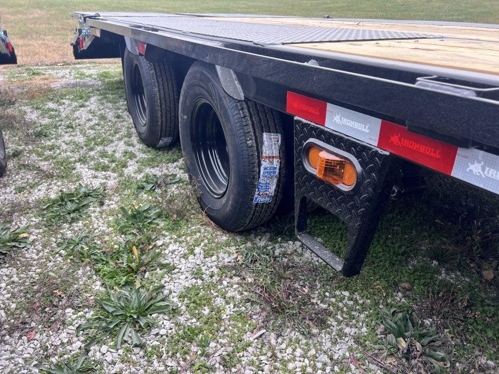 32' Iron Bull FLG Gooseneck Deckover Trailer Mega Ramps - (2) 10,000 lb Axles 912240 - Stryker Dealership Group