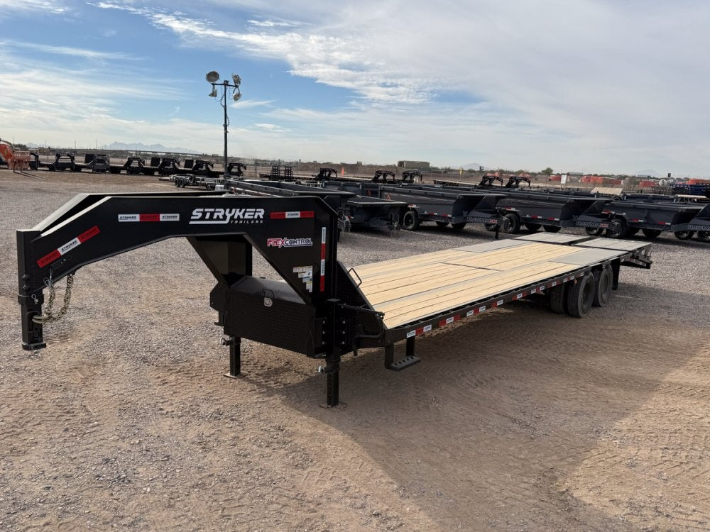 32' Stryker Gooseneck (2) 10K Axles Mega Ramps Dual Wheels - Dual Wheel Deckover - DO 10K MR DW - Stryker Dealership Group