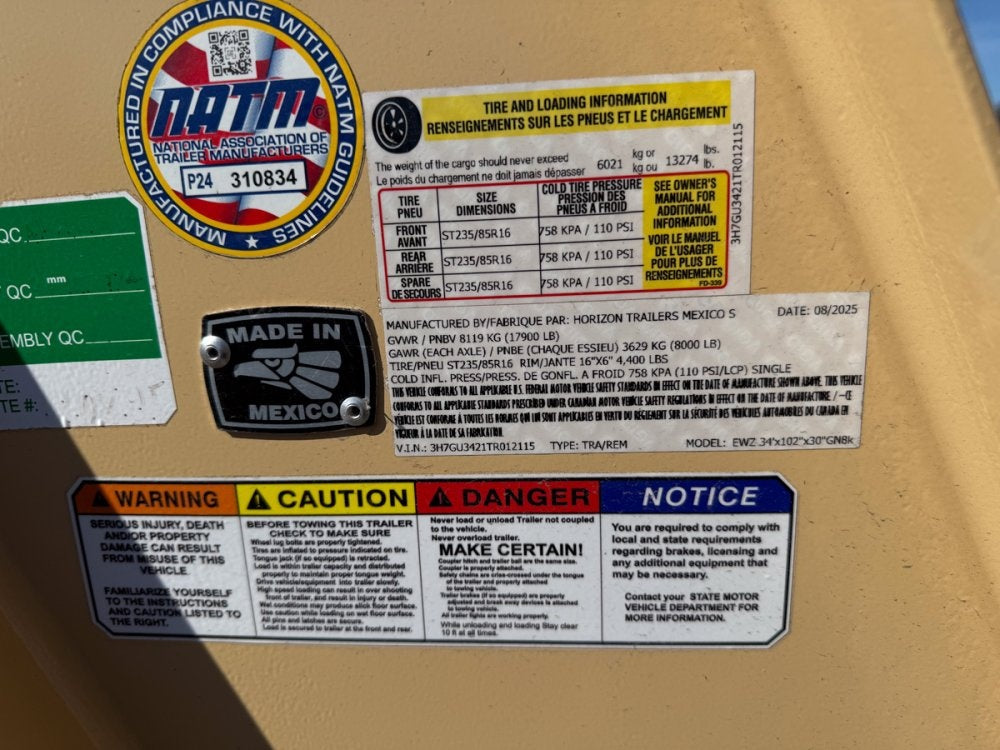 34' EWZ Gooseneck Equipment Hauler 8k Axles - Low Profile Equipment Trailers - Equipment Trailers - Stryker Dealership Group