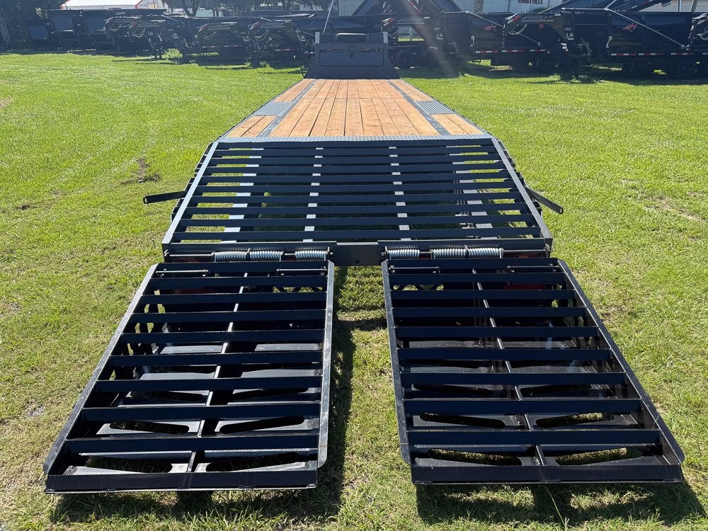35' DKO Gooseneck Deckover 30' + 5' Mega Ramps (2) 7K Axles - Hotshot Non-CDL/DO 7K MR - Stryker Dealership Group