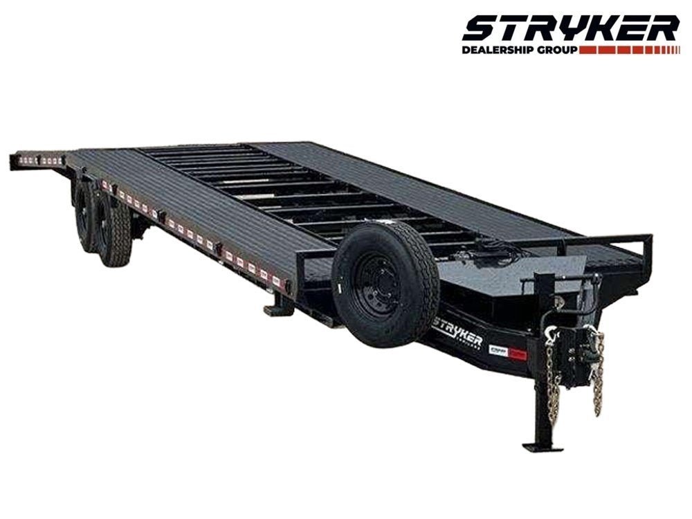 36' Bumper Pull Two Car Trailer (2) 8k Axles - Mesh Deck - 14 ply Tires & Spare - Winch 003229 - Stryker Dealership Group