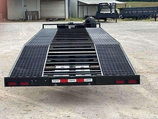 36' Bumper Pull Two Car Trailer (2) 8k Axles - Mesh Deck - 14 ply Tires & Spare - Winch - Two Car Hauler - Stryker Dealership Group