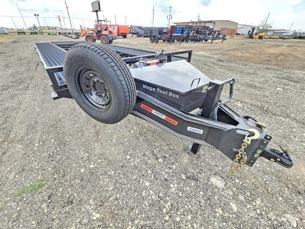 36' Bumper Pull Two Car Trailer (2) 8k Axles - Mesh Deck - 14 ply Tires & Spare - Winch - Two Car Hauler - Stryker Dealership Group