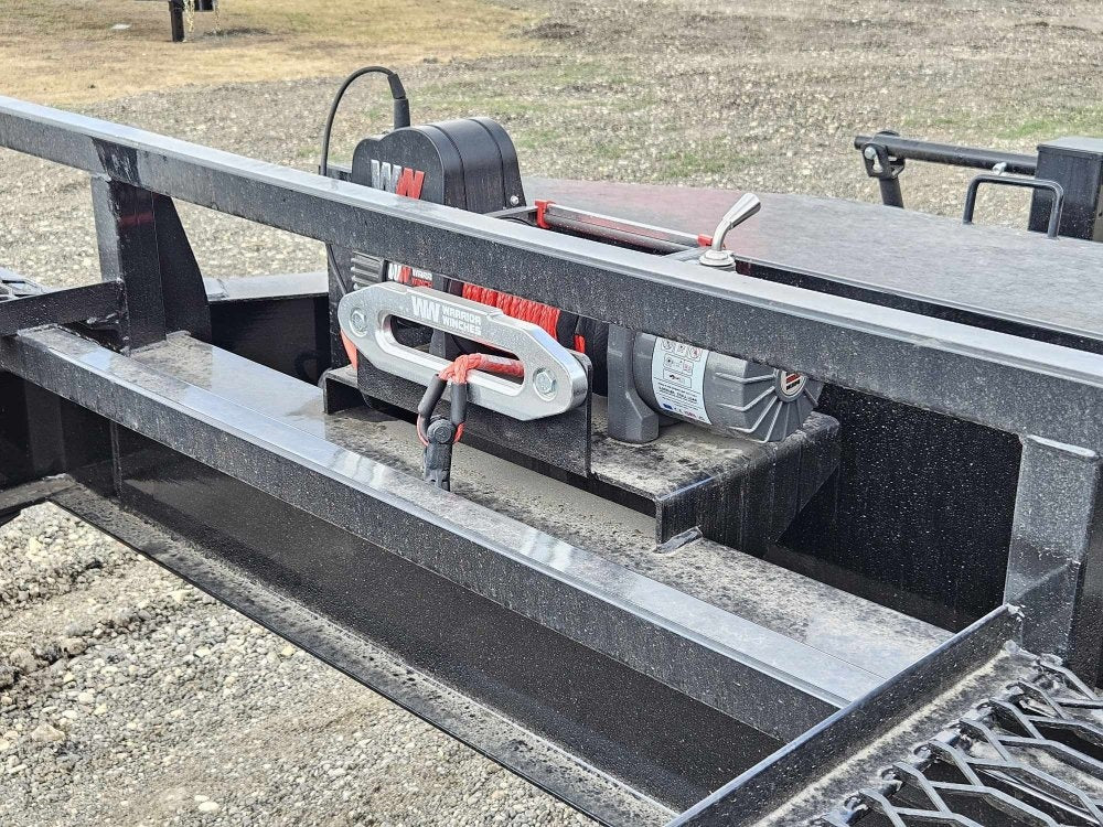 36' Bumper Pull Two Car Trailer (2) 8k Axles - Mesh Deck - 14 ply Tires & Spare - Winch - Two Car Hauler - Stryker Dealership Group