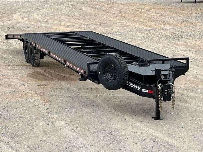 36' Bumper Pull Two Car Trailer (2) 8k Axles - Mesh Deck - 14 ply Tires & Spare - Winch - Two Car Hauler/Two Car Hauler - Stryker Dealership Group