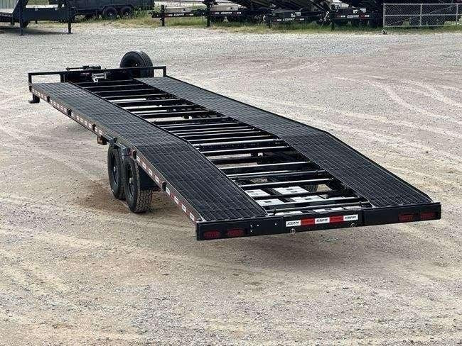 36' Bumper Pull Two Car Trailer (2) 8k Axles - Mesh Deck - 14 ply Tires & Spare - Winch - Two Car Hauler/Multi Car Haulers - Stryker Dealership Group