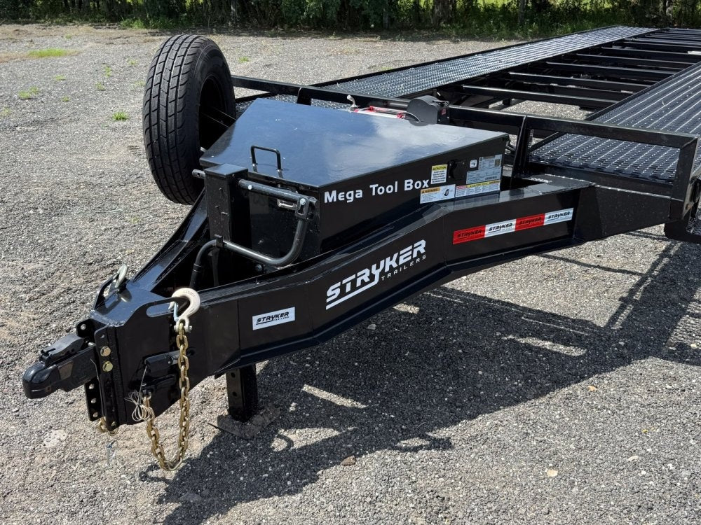 36' Bumper Pull Two Car Trailer (2) 8k Axles - Mesh Deck - 14 ply Tires & Spare - Winch - Two Car Hauler/Multi Car Haulers - Stryker Dealership Group