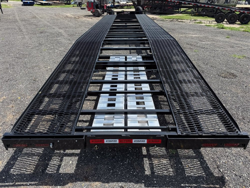 36' Bumper Pull Two Car Trailer (2) 8k Axles - Mesh Deck - 14 ply Tires & Spare - Winch - Two Car Hauler/Multi Car Haulers - Stryker Dealership Group