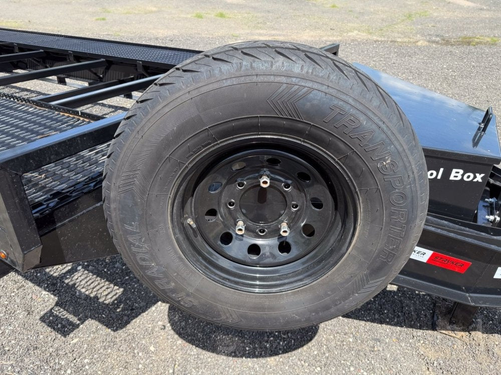 36' Bumper Pull Two Car Trailer (2) 8k Axles - Mesh Deck - 14 ply Tires & Spare - Winch - Two Car Hauler/Multi Car Haulers - Stryker Dealership Group