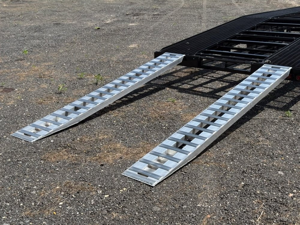 36' Bumper Pull Two Car Trailer (2) 8k Axles - Mesh Deck - 14 ply Tires & Spare - Winch - Two Car Hauler/Multi Car Haulers - Stryker Dealership Group