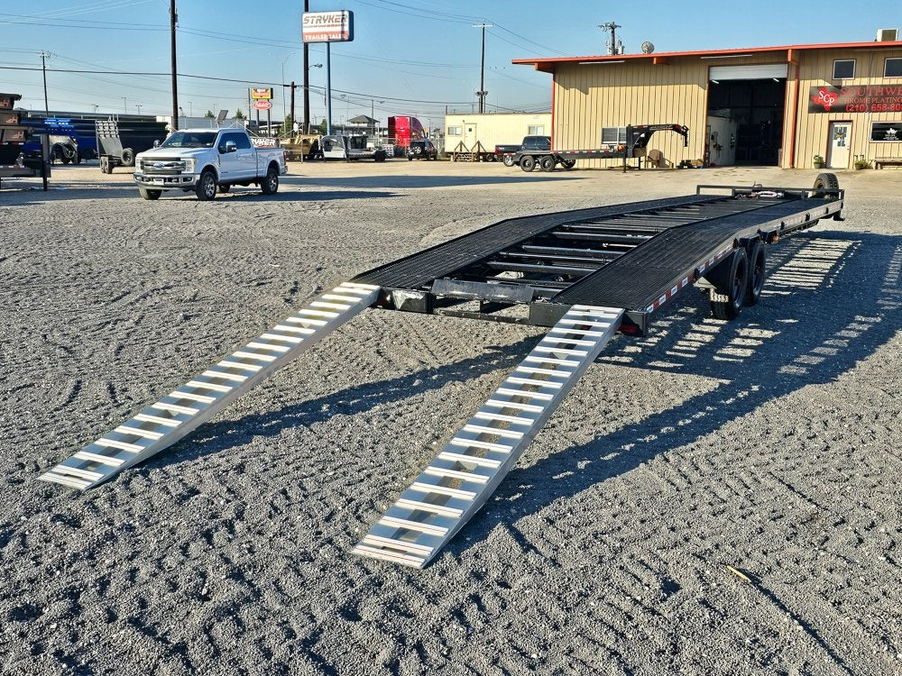 36' Bumper Pull Two Car Trailer (2) 8k Axles - Mesh Deck - 14 ply Tires & Spare - Winch - Two Car Hauler/Multi Car Haulers - Stryker Dealership Group