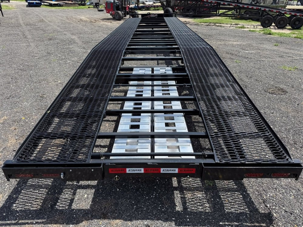 36' Bumper Pull Two Car Trailer (2) 8k Axles - Mesh Deck - 14 ply Tires & Spare - Winch - Two Car Hauler/Multi Car Haulers - Stryker Dealership Group