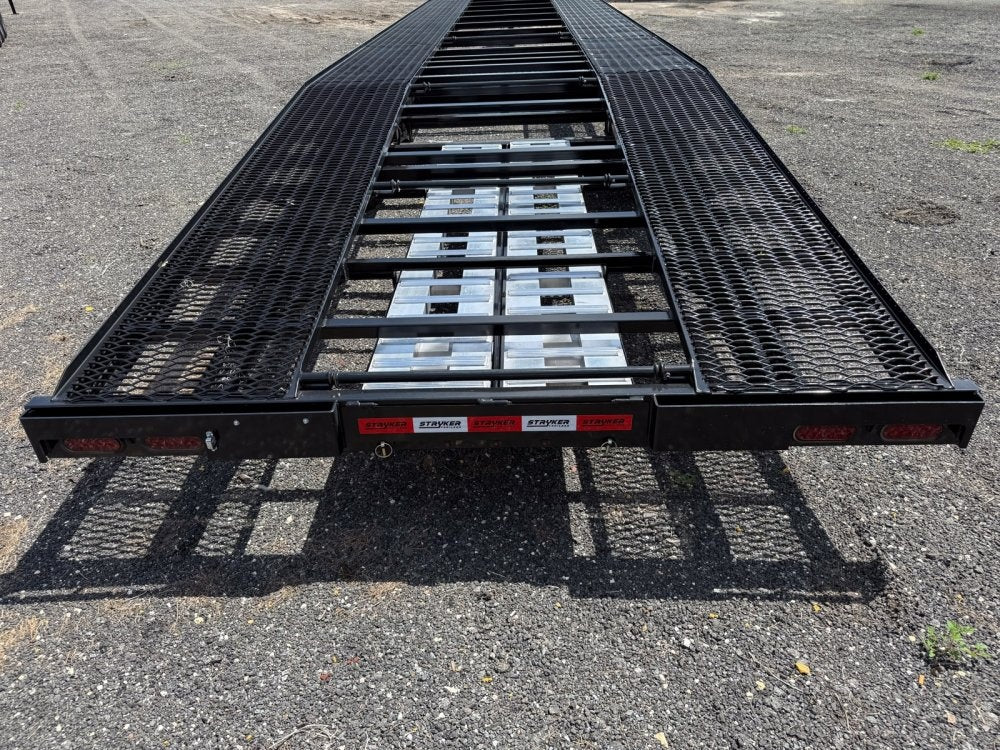 36' Bumper Pull Two Car Trailer (2) 8k Axles - Mesh Deck - 14 ply Tires & Spare - Winch - Two Car Hauler/Multi Car Haulers - Stryker Dealership Group
