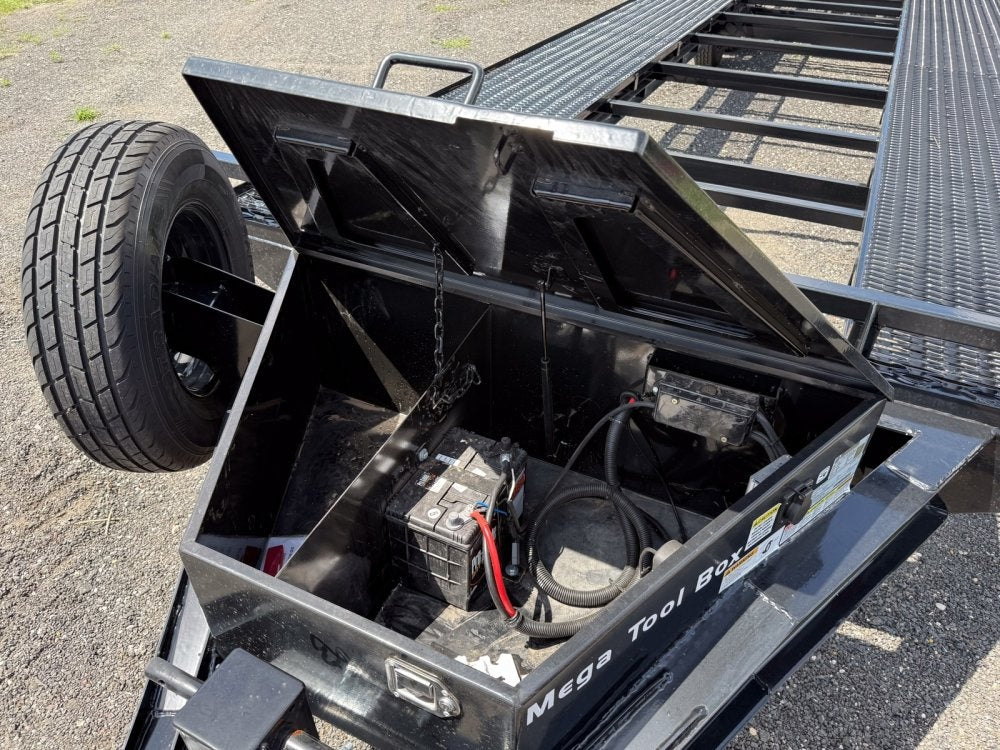 36' Bumper Pull Two Car Trailer (2) 8k Axles - Mesh Deck - 14 ply Tires & Spare - Winch - Two Car Hauler/Multi Car Haulers - Stryker Dealership Group