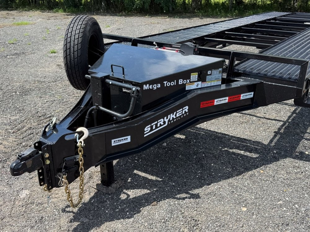 36' Bumper Pull Two Car Trailer (2) 8k Axles - Mesh Deck - 14 ply Tires & Spare - Winch - Two Car Hauler/Multi Car Haulers - Stryker Dealership Group