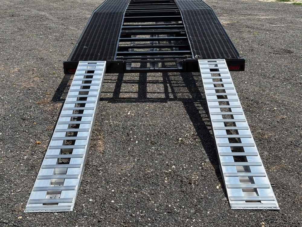 36' Bumper Pull Two Car Trailer (2) 8k Axles - Mesh Deck - 14 ply Tires & Spare - Winch - Two Car Hauler/Multi Car Haulers - Stryker Dealership Group