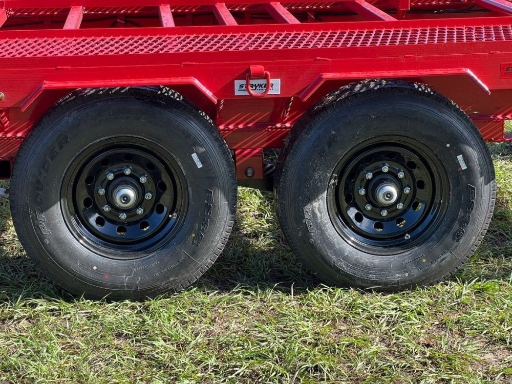 36' Bumper Pull Two Car Trailer (2) 8k Axles - Mesh Deck - 14 ply Tires & Spare - Winch - Two Car Hauler/Multi Car Haulers - Stryker Dealership Group