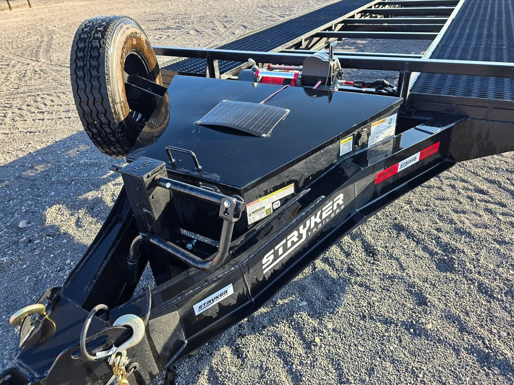 36' Bumper Pull Two Car Trailer (2) 8k Axles - Mesh Deck - 14 ply Tires & Spare - Winch - Two Car Hauler - Multi Car Haulers - Stryker Dealership Group