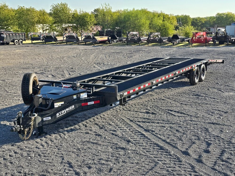 36' Bumper Pull Two Car Trailer (2) 8k Axles - Mesh Deck - 14 ply Tires & Spare - Winch - Two Car Hauler/Multi Car Haulers - Stryker Dealership Group