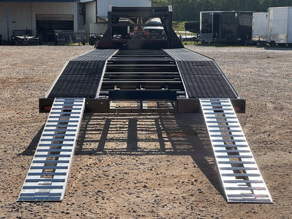 36' Gooseneck Mesh Deck (2) 8k Axles - 12k GVWR Derated- 14 Ply Tires w/Spare - 10' Aluminum Ramps - - Two Car Hauler/Multi Car Haulers - Stryker Dealership Group