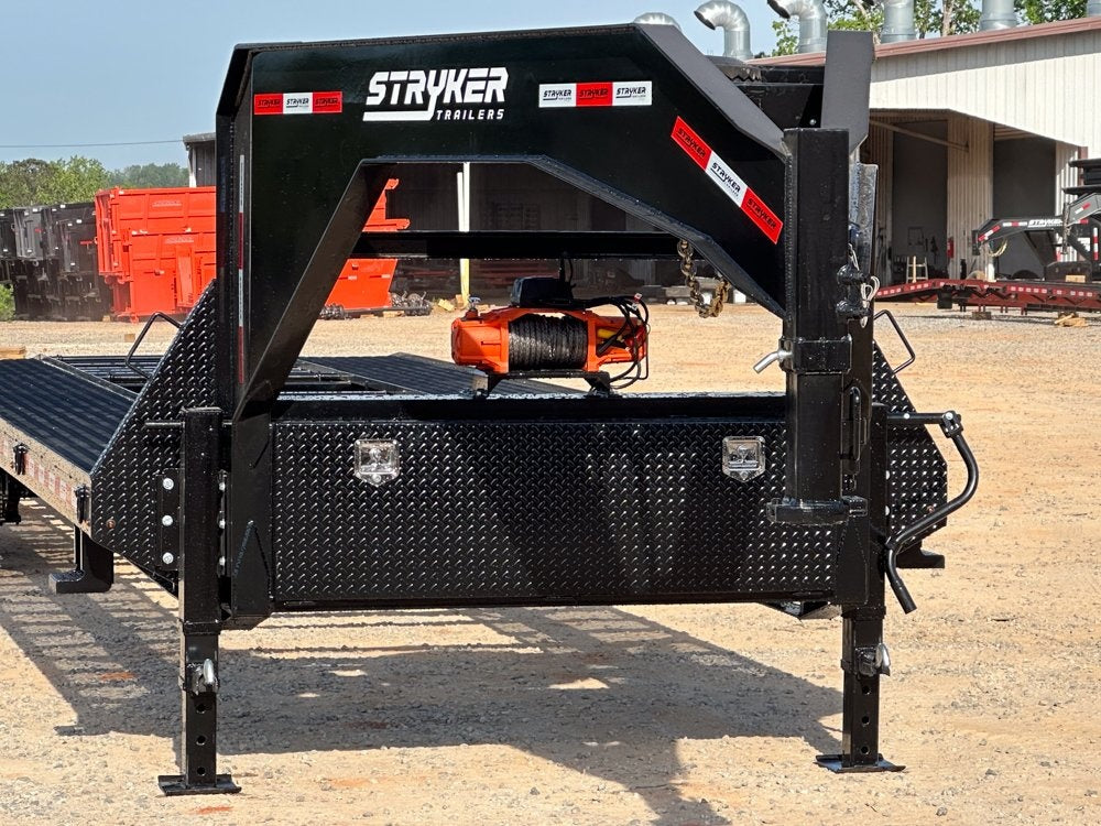 36' Gooseneck Mesh Deck (2) 8k Axles - 12k GVWR Derated- 14 Ply Tires w/Spare - 10' Aluminum Ramps - - Two Car Hauler/Multi Car Haulers - Stryker Dealership Group