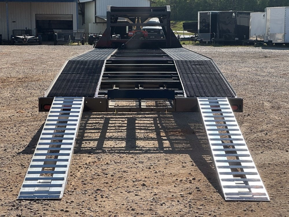 36' Gooseneck Mesh Deck (2) 8k Axles - 12k GVWR Derated- 14 Ply Tires w/Spare - 10' Aluminum Ramps - - Two Car Hauler/Multi Car Haulers - Stryker Dealership Group